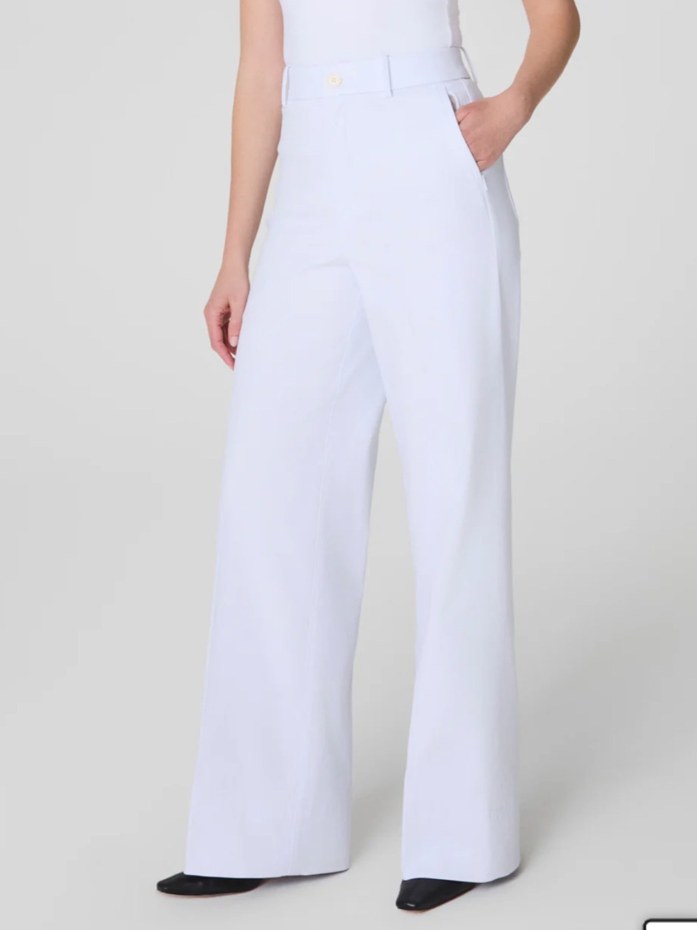 SPANX Wide Leg Pant In Classic White